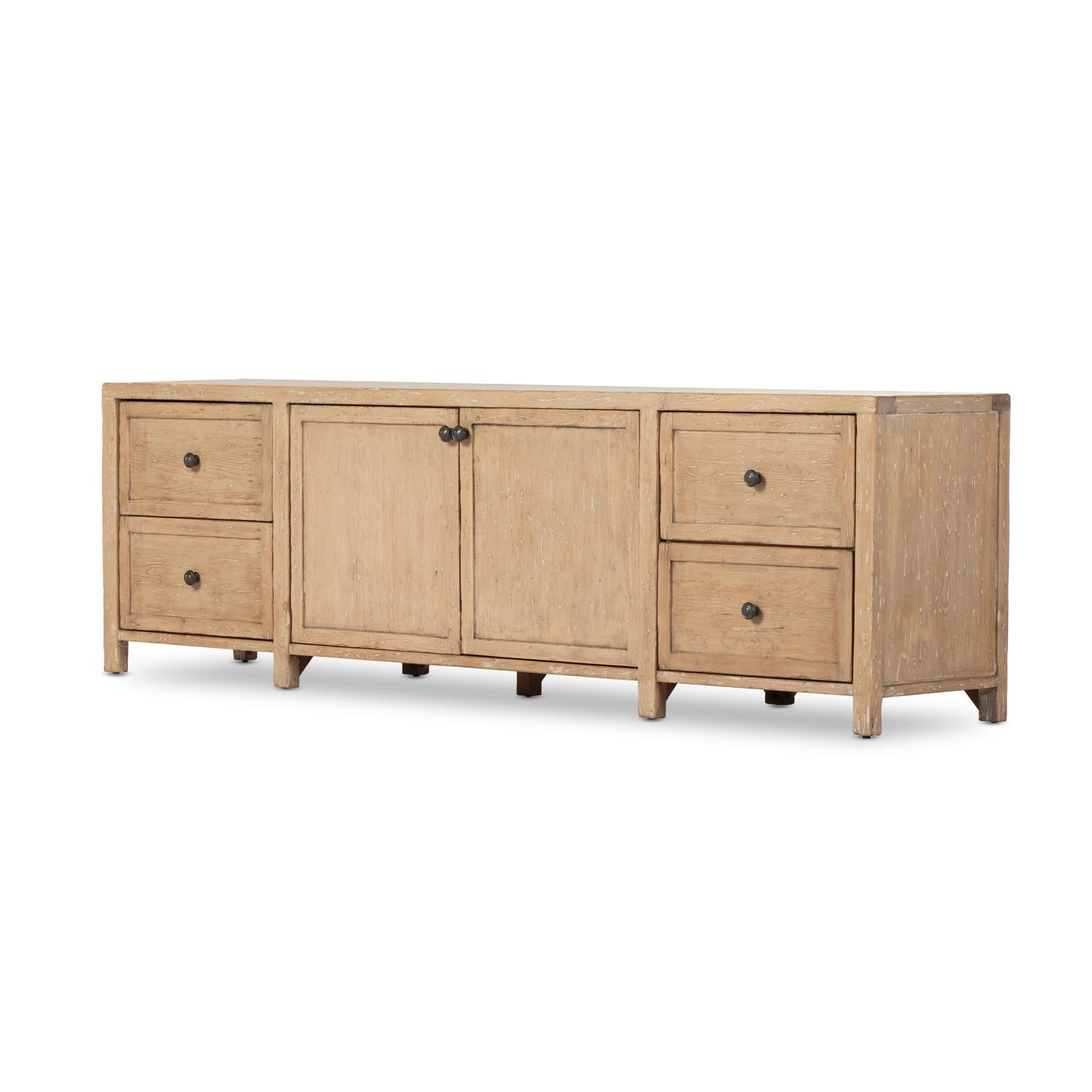 Gaines Media Console-aged Light Pine
